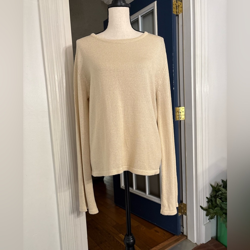 ZYA Cream Knit Back Tie Sweater Size Small